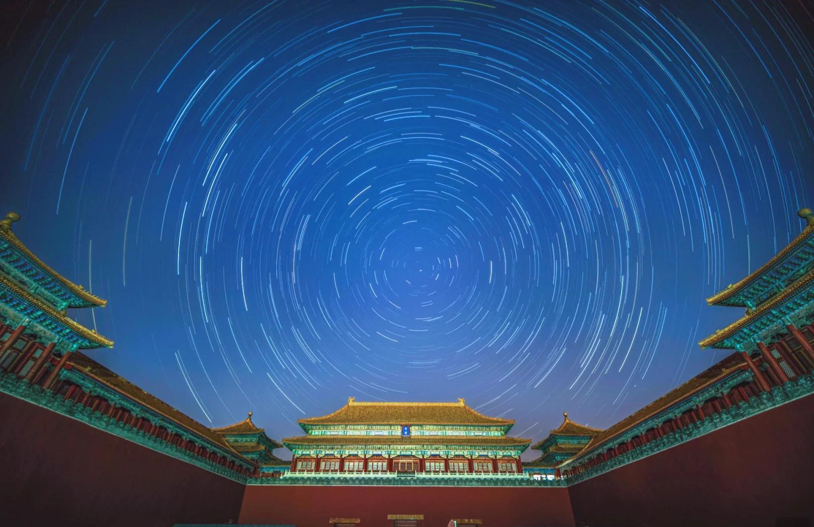 中国古建筑与星轨